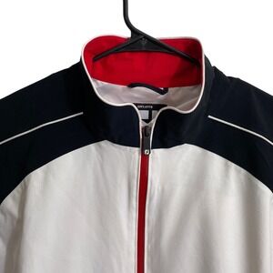 FootJoy DryJoy Tour Collection 1/2 Zip Jacket Men's Size L Black‎ Red White